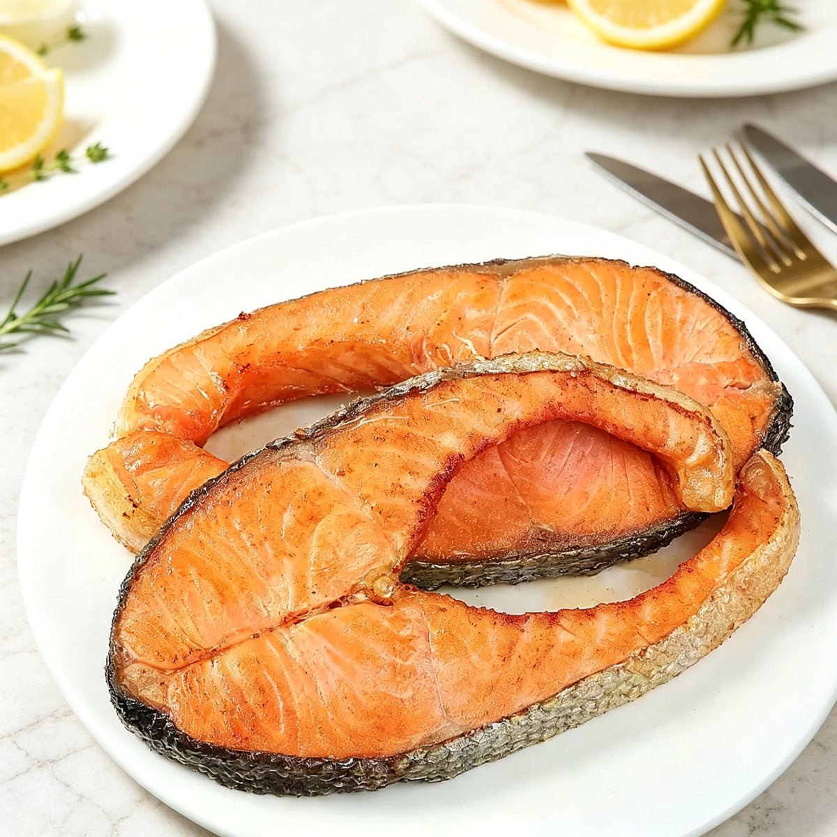 Frozen Salmon Steaks With Skin